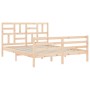 Bed frame with solid wood headboard 160x200 cm by , Beds and slatted bases - Ref: Foro24-3194906, Price: 151,75 €, Discount: %