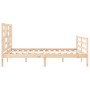 Bed frame with solid wood headboard 160x200 cm by , Beds and slatted bases - Ref: Foro24-3194906, Price: 151,75 €, Discount: %