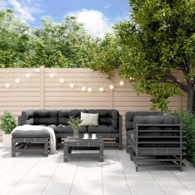 7-piece solid pine wood garden furniture set in gray. by , Garden sets - Ref: Foro24-3186195, Price: 492,65 €, Discount: %