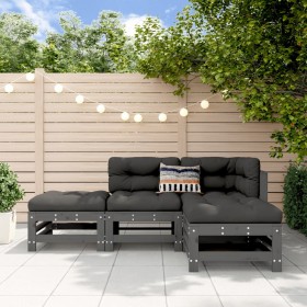 4-piece solid pine wood garden furniture set in gray. by , Garden sets - Ref: Foro24-3186503, Price: 269,42 €, Discount: %