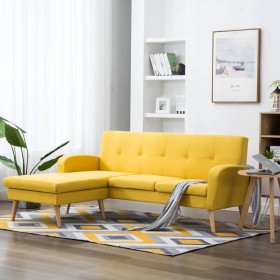 L-shaped sofa upholstered in yellow fabric 186x136x79 cm by , Sofas - Ref: Foro24-246998, Price: 351,75 €, Discount: %