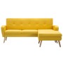 Sofá con forma de L tapizado de tela amarillo 186x136x79 cm de , Sofás - Ref: Foro24-246998, Precio: 351,75 €, Descuento: %