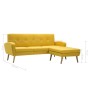 Sofá con forma de L tapizado de tela amarillo 186x136x79 cm de , Sofás - Ref: Foro24-246998, Precio: 351,75 €, Descuento: %