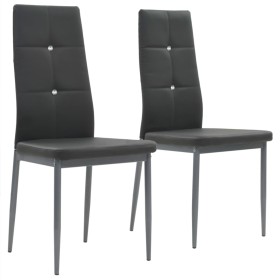 Sillas de comedor 2 unidades cuero sintético gris de , Sillas de comedor - Ref: Foro24-246185, Precio: 81,78 €, Descuento: %