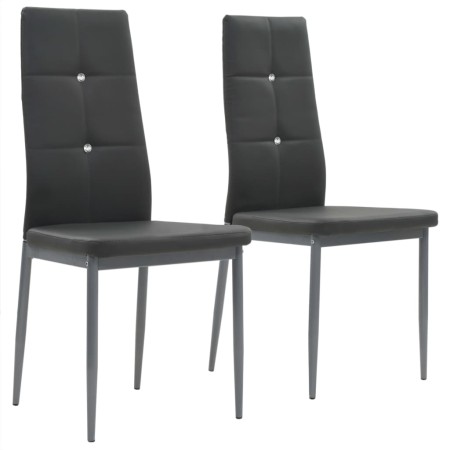 Dining chairs 2 units gray synthetic leather by , dining chairs - Ref: Foro24-246185, Price: 81,78 €, Discount: %