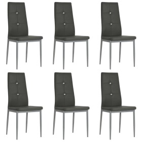 Dining chairs 6 units artificial gray leather by , dining chairs - Ref: Foro24-275434, Price: 217,99 €, Discount: %