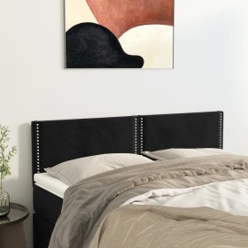 Headboards 2 units black velvet 72x5x78/88 cm by , Headboards and footboards - Ref: Foro24-345940, Price: 65,99 €, Discount: %