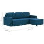 Sofá cama modular de 3 plazas tela azul de , Sofás - Ref: Foro24-288787, Precio: 476,99 €, Descuento: %