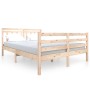 Estructura cama doble pequeña madera maciza 135x190 cm de , Camas y somieres - Ref: Foro24-3100629, Precio: 137,67 €, Descuen...