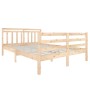 Estructura cama doble pequeña madera maciza 135x190 cm de , Camas y somieres - Ref: Foro24-3100629, Precio: 137,67 €, Descuen...