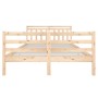 Estructura cama doble pequeña madera maciza 135x190 cm de , Camas y somieres - Ref: Foro24-3100629, Precio: 137,67 €, Descuen...