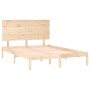 Solid pine wood double bed frame 140x190 cm by , Beds and slatted bases - Ref: Foro24-3104783, Price: 119,81 €, Discount: %