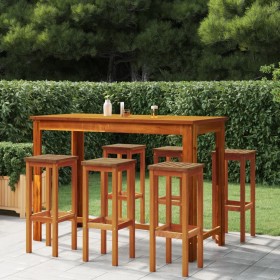 Kitchen bar stools, set of 6, solid acacia wood. by , Garden chairs - Ref: Foro24-3115990, Price: 251,08 €, Discount: %