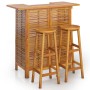 3-piece solid acacia wood bar furniture set for garden by , Garden sets - Ref: Foro24-3116000, Price: 310,07 €, Discount: %