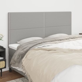 Cabeceros 4 unidades de tela gris claro 80x5x78/88 cm de , Cabeceros y pies de cama - Ref: Foro24-3116198, Precio: 116,99 €, ...