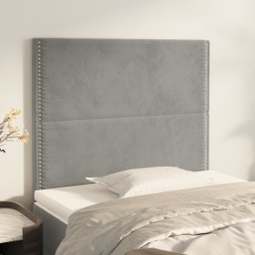 Cabeceros 2 unidades de terciopelo gris claro 80x5x78/88 cm de , Cabeceros y pies de cama - Ref: Foro24-3116222, Precio: 64,9...