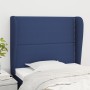 Cabecero con orejas de tela azul 93x23x118/128 cm de , Cabeceros y pies de cama - Ref: Foro24-3117804, Precio: 71,44 €, Descu...