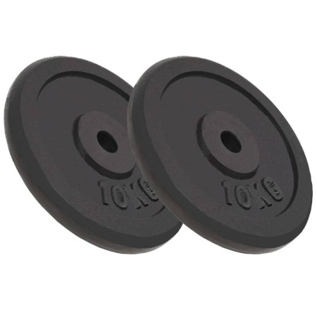 Cast iron weight plates 2 pcs 2x10 kg by vidaXL, free weight - Ref: Foro24-91394, Price: 85,68 €, Discount: %