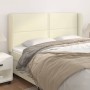 Headboard with ears cream synthetic leather 183x23x118/128cm by , Headboards and footboards - Ref: Foro24-3117920, Price: 135...