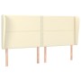 Headboard with ears cream synthetic leather 183x23x118/128cm by , Headboards and footboards - Ref: Foro24-3117920, Price: 135...