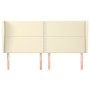 Headboard with ears cream synthetic leather 183x23x118/128cm by , Headboards and footboards - Ref: Foro24-3117920, Price: 135...