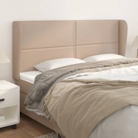 Headboard with ears cappuccino synthetic leather 163x23x118/128 cm by , Headboards and footboards - Ref: Foro24-3117917, Pric...