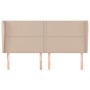 Headboard with ears cappuccino synthetic leather 163x23x118/128 cm by , Headboards and footboards - Ref: Foro24-3117917, Pric...