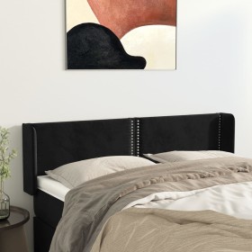 Cabecero de terciopelo negro 147x16x78/88 cm de , Cabeceros y pies de cama - Ref: Foro24-3118678, Precio: 62,99 €, Descuento: %