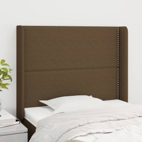 Headboard with dark brown fabric ears 83x16x118/128 cm by , Headboards and footboards - Ref: Foro24-3119417, Price: 64,20 €, ...