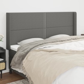 Headboard with dark gray fabric ears 183x16x118/128 cm by , Headboards and footboards - Ref: Foro24-3119455, Price: 115,71 €,...