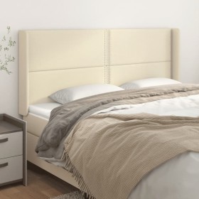 Headboard with ears cream synthetic leather 163x16x118/128cm by , Headboards and footboards - Ref: Foro24-3119538, Price: 130...