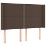 Headboard with brown synthetic leather ears 147x16x118/128 cm by , Headboards and footboards - Ref: Foro24-3119533, Price: 12...