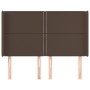 Headboard with brown synthetic leather ears 147x16x118/128 cm by , Headboards and footboards - Ref: Foro24-3119533, Price: 12...