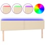 Cabecero con LED de tela color crema 200x5x78/88 cm de , Cabeceros y pies de cama - Ref: Foro24-3121499, Precio: 66,37 €, Des...