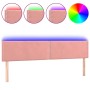 Pink velvet headboard with LED 200x5x78/88 cm by , Headboards and footboards - Ref: Foro24-3121543, Price: 65,99 €, Discount: %