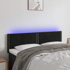 Black velvet headboard with LED 144x5x78/88 cm by , Headboards and footboards - Ref: Foro24-3121522, Price: 58,99 €, Discount: %