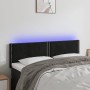 Cabecero con LED de terciopelo negro 144x5x78/88 cm de , Cabeceros y pies de cama - Ref: Foro24-3121522, Precio: 58,03 €, Des...