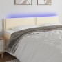 Cabecero con LED cuero sintético color crema 180x5x78/88 cm de , Cabeceros y pies de cama - Ref: Foro24-3121576, Precio: 73,8...