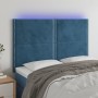 Headboard with LED lights dark blue velvet 144x5x118/128 cm by , Headboards and footboards - Ref: Foro24-3122336, Price: 107,...