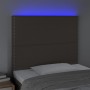 Headboard with LED lights taupe gray fabric 100x5x118/128 cm by , Headboards and footboards - Ref: Foro24-3122278, Price: 66,...