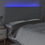 Headboard with LED lights light gray fabric 160x5x118/128 cm by , Headboards and footboards - Ref: Foro24-3122290, Price: 108...