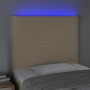 Cabecero con luces LED tela crema 90x5x118/128 cm de , Cabeceros y pies de cama - Ref: Foro24-3122271, Precio: 77,99 €, Descu...