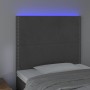 Kopfteil mit LED-Leuchten, dunkelgrauer Samt, 80 x 5 x 118/128 cm von , Kopf- und Fußteile - Ref: Foro24-3122315, Preis: 69,2...