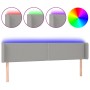 Light gray fabric headboard with LED 183x16x78/88 cm by , Headboards and footboards - Ref: Foro24-3123110, Price: 79,91 €, Di...