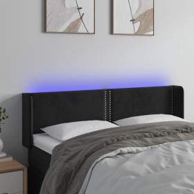 Black velvet headboard with LED 147x16x78/88 cm by , Headboards and footboards - Ref: Foro24-3123146, Price: 69,99 €, Discoun...