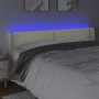 Cabecero con LED cuero sintético crema 183x16x78/88 cm de , Cabeceros y pies de cama - Ref: Foro24-3123200, Precio: 79,56 €, ...