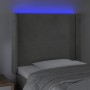 Light gray velvet headboard with LED 83x16x118/128 cm by , Headboards and footboards - Ref: Foro24-3123938, Price: 76,01 €, D...