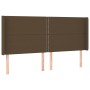 Headboard with LED in dark brown fabric 183x16x118/128 cm by , Headboards and footboards - Ref: Foro24-3123925, Price: 125,20...