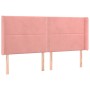 Pink velvet headboard with LED 163x16x118/128 cm by , Headboards and footboards - Ref: Foro24-3123967, Price: 137,88 €, Disco...