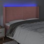 Pink velvet headboard with LED 163x16x118/128 cm by , Headboards and footboards - Ref: Foro24-3123967, Price: 137,88 €, Disco...